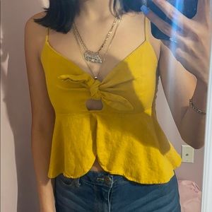 Mustard yellow crop top